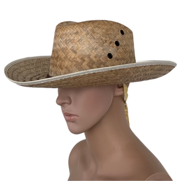 Vintage Hats Lot 2 Straw Hats Cowboy Country Western - Picture 2 of 10